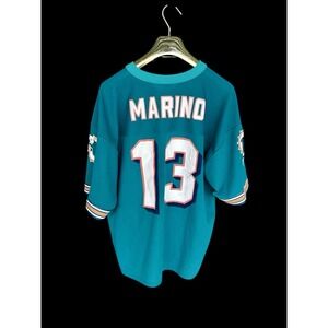 Vintage Miami Dolphins Jersey Sz Large Dan Marino Logo 7 Competitor 90s *flaw